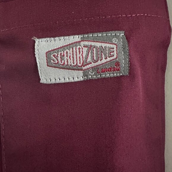 ScrubZone Womens Cargo Scrub Pants Wine Elastic Waist Medical Uniform - Picture 4 of 8